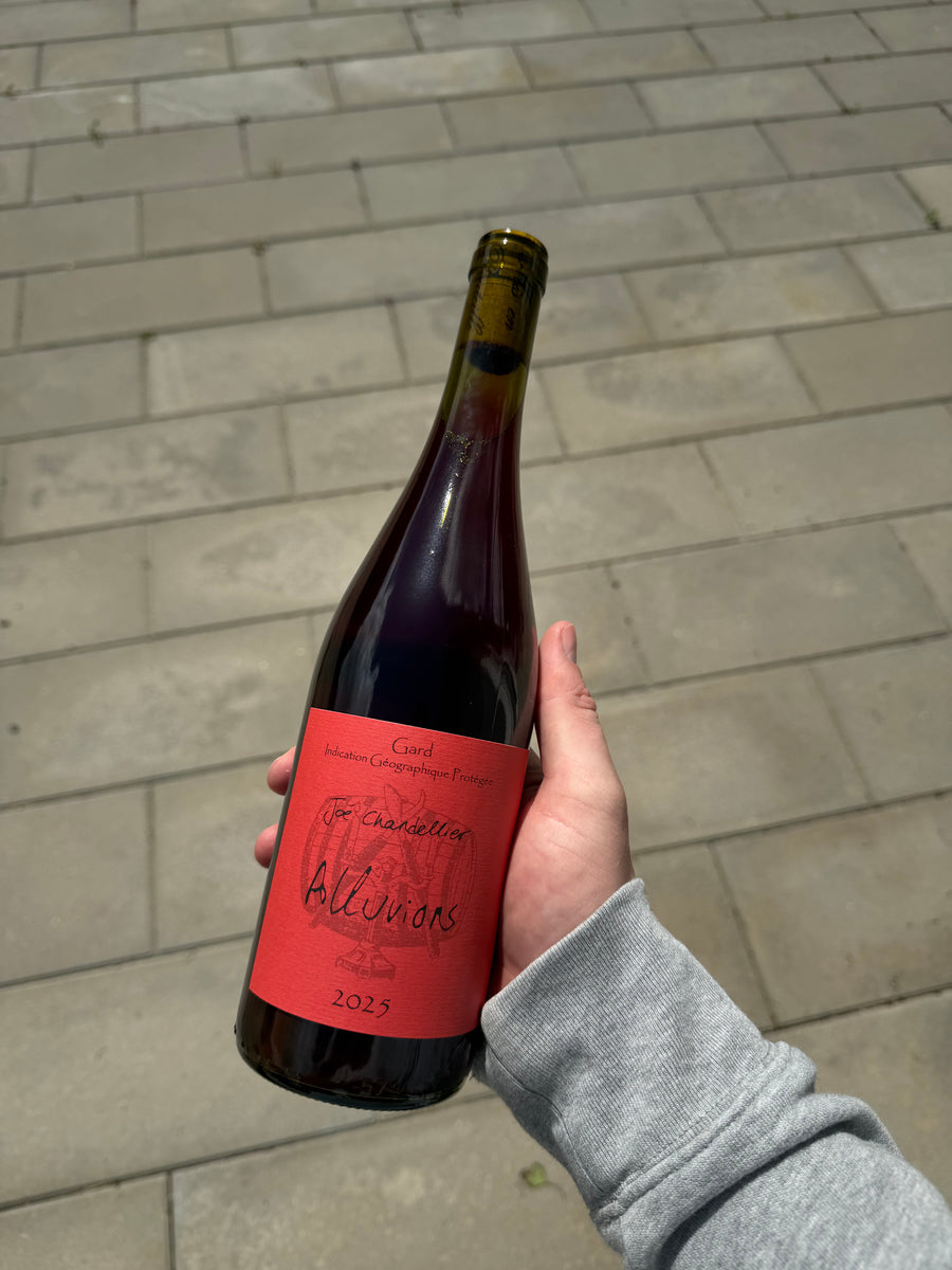Joe Chandellier Alluvions Rouge 2025, rødvin fra Languedoc-Roussillon
